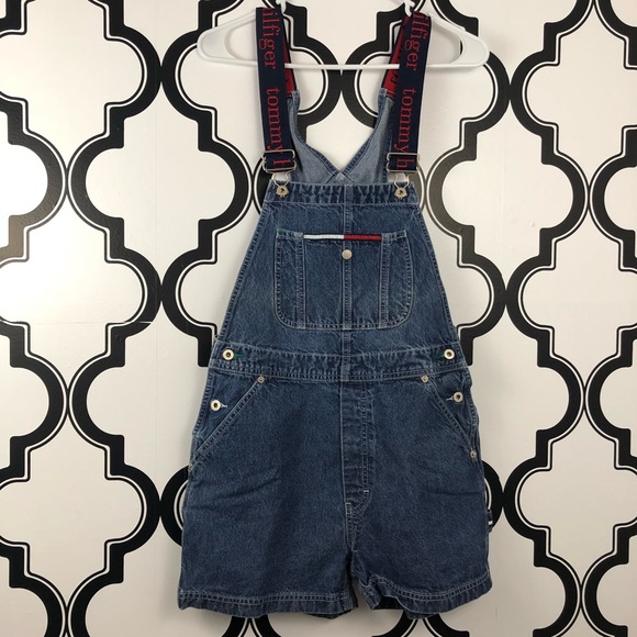 Tommy Hilfiger Denim - Vintage Tommy Hilfiger Denim Overall Shorts Med